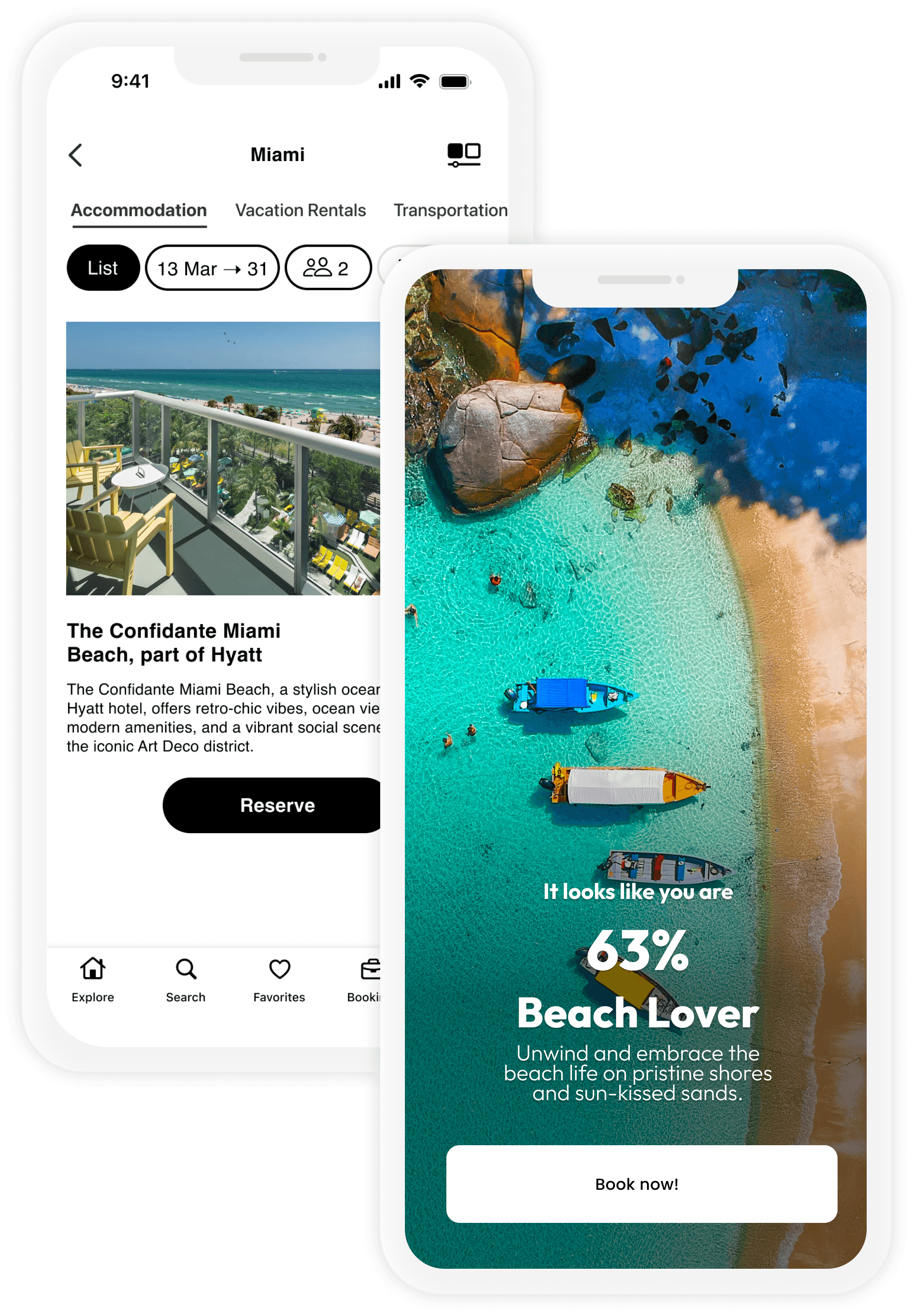 It looks like you are 63% Beach Lover, unwind and embrace the beach life on pristine shores and sun-kissed sands.